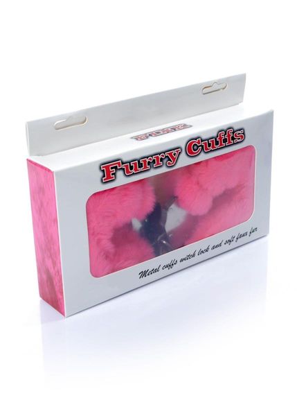 Kajdanki Fetish B - Series- Furry Cuffs Pink zdjęcie 5