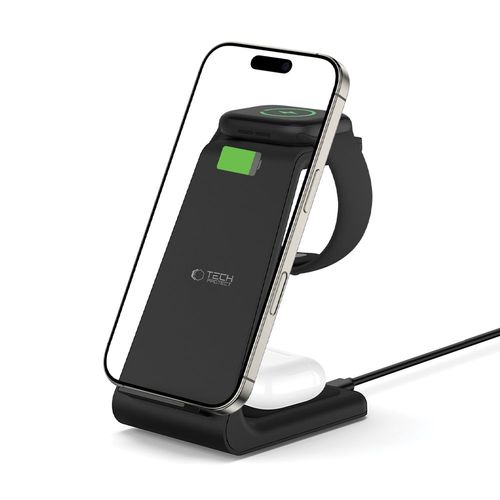 tech-protect qi15w-a36 3in1 wireless charger for apple black na Arena.pl