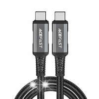Kabel przewód USB-C USB4 PD3.1 5A do transmisji danych i Video 4K 1m - szar