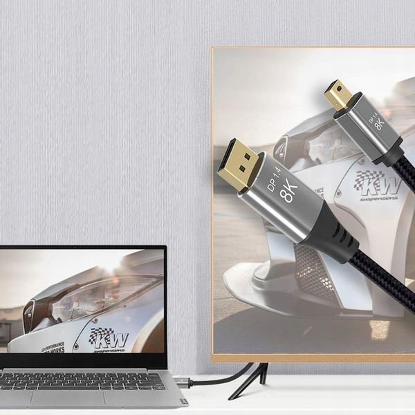 KABEL MINI DISPLAYPORT DO DISPLAYPO DP 1.4 PRO 8K 4K 144 Hz THUNDERBOLT 2M zdjęcie 3