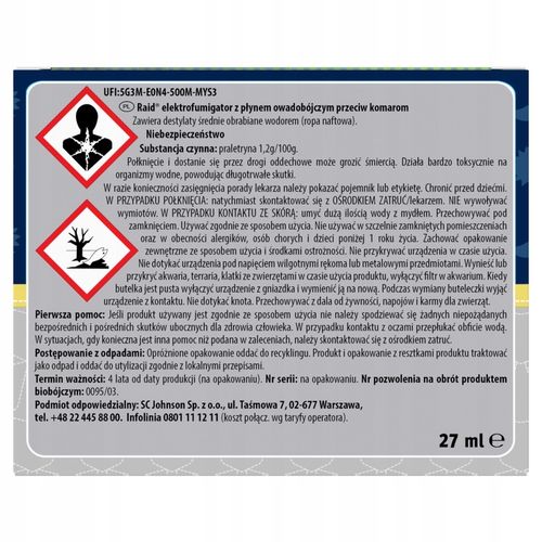 RAID ELEKTROFUMIGATOR OWADOBÓJCZY NA KOMARY BEZPIECZNY DLA DZIECI OD 1 na Arena.pl