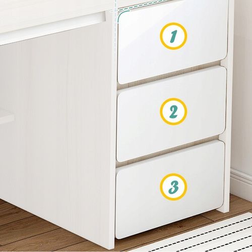 BIURKO KOMPUTEROWE MŁODZIEŻOWE BIAŁE STYL SKANDYNAWSKI DUŻE PÓŁKI na Arena.pl