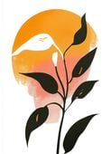 Plakat 13x18cm Półksiężyc Minimalistyczny , Wnętrza Styl Skandynawski, Boho