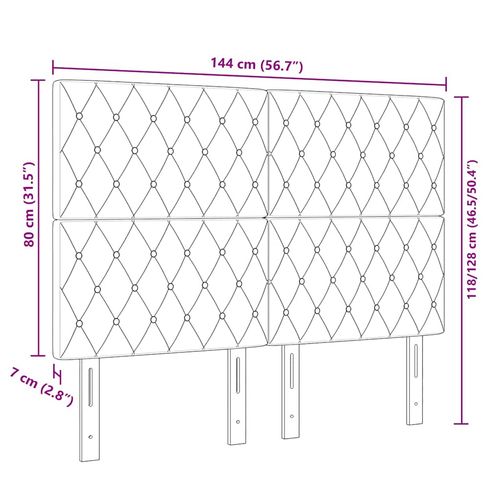 Wezgłowie LED Ze LED Lights Argyle Jasnoszary 144 cm Aksamit na Arena.pl
