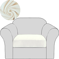 POKROWIEC NA SOFĘ SIEDZISKO OPARCIE WELUR KREMOWY