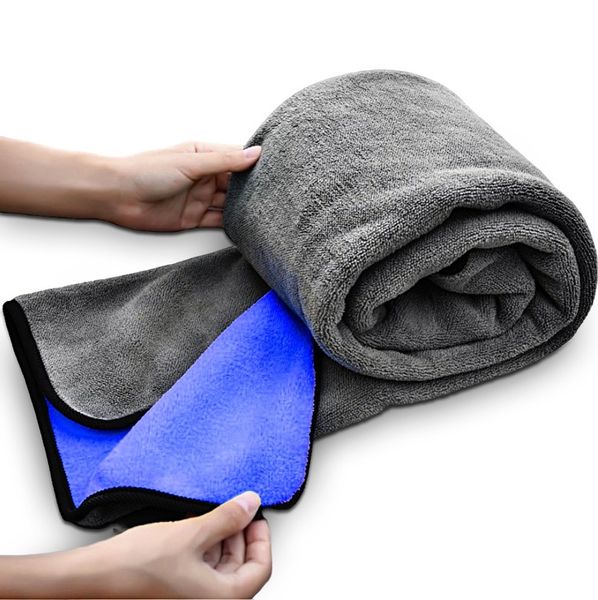 PUSZYSTY RĘCZNIK DO OSUSZANIA AUTA LAKIERU 90x60 Z MIKROFIBRY GRUBY CHŁONNY zdjęcie 3