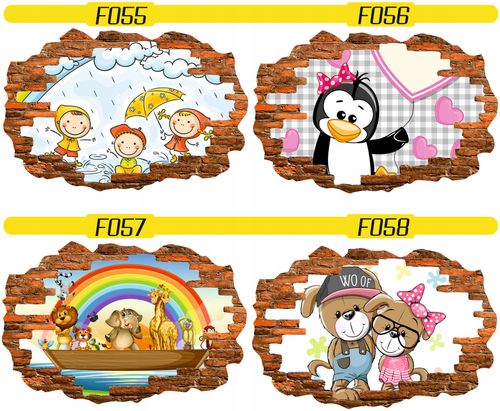 Naklejka samoprzylepna efekt 3D dla dzieci bajkowe na Arena.pl