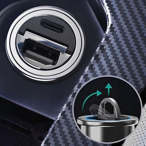 Mała szybka ładowarka samochodowa POLION USB-A USB-C 35W QC3.0 PD 3A na Arena.pl