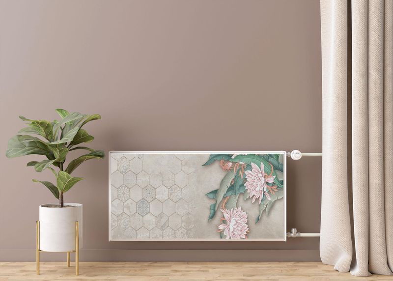 Maskownica MAGNETYCZNA Na Grzejnik KWIATY Mozaika Marokańska Beton 80cm x 60cm zdjęcie 7