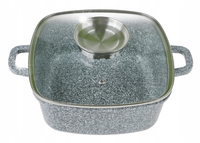 GARNEK MARMUROWY Ceramiczny Kwadratowy 26cm Brytfanna Indukcja 5,4l 3914