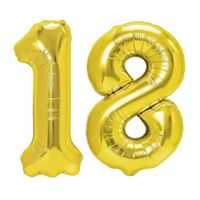 Balony foliowe liczba 18 złoty 100 cm