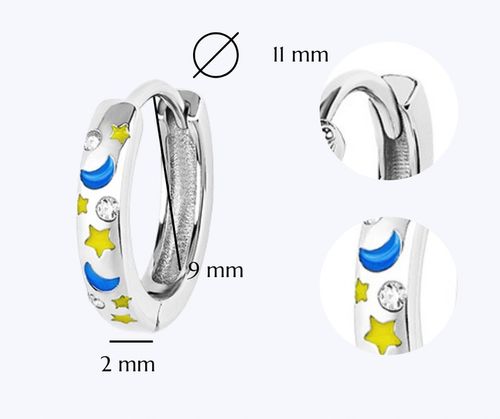 Srebrne kolczyki kółeczka dla dziewczynki dzieci zatrzask srebro rodowane na Arena.pl