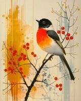 Plakat 40x50cm Jesienny Rudzik