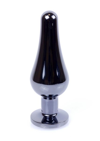 Plug-Jewellery Dark Silver Butt Plug- Clear zdjęcie 5