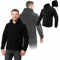 POLAR ROBOCZY MĘSKI z kapturem CIEPŁY GRUBY BLUZA POLAROWA czarny NA ZIMĘ