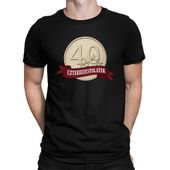 Czterdziestolatek - moneta - męska koszulka na prezent M Czarny T-shirt 40