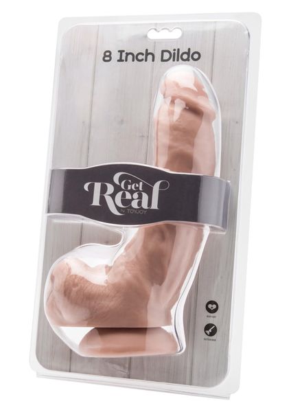 Dildo 8 Inch With Balls Light Skin Tone zdjęcie 2