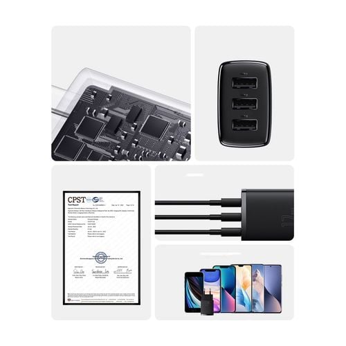 ładowarka sieciowa compact 3x usb 17w czarny na Arena.pl