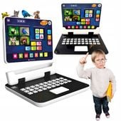 INTERAKTYWNY EDUKACYJNY LAPTOP TABLET 2W1- do nauki PO POLSKU 80 pytań+18