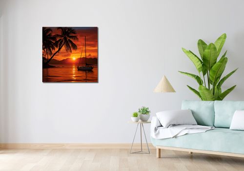 Obraz 70x70cm Tropikalny Zachód na Arena.pl