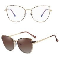 2w1 Okulary damskie do komputera + nakładka przeciwsłoneczna na magnes Clip