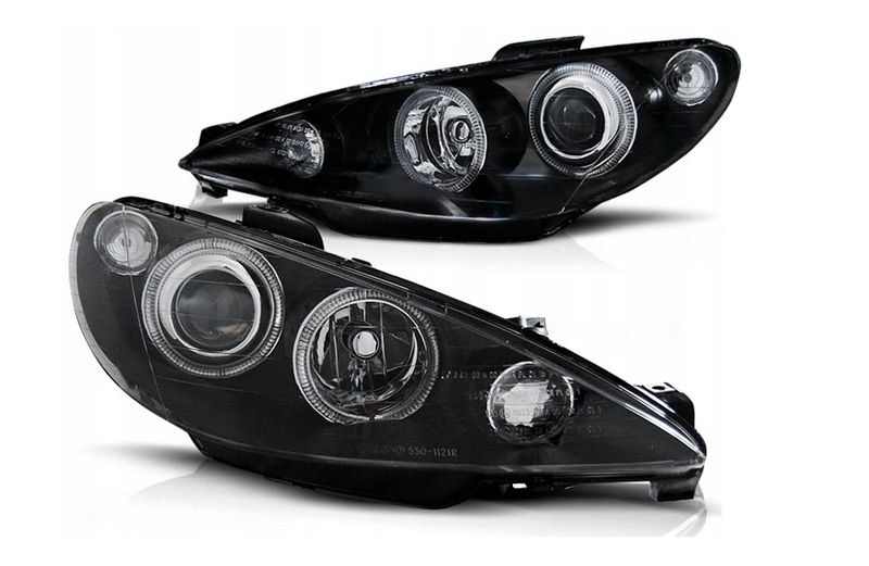 Lampy Reflektory PEUGEOT 206 OD 2002- H7/H7 RINGI zdjęcie 1