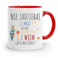 Kubek Czerwony Prezent Dla Listonosza Jestem Z Nadrukiem Ze Zdjęciem