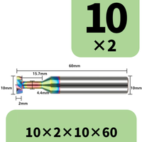 Frez Teowy Z-4 VHM Frez Węglikowy do Rowków DLC Rozmiar: Ø10x2Hx60L DLC