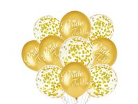 Zestaw balonów z konfetti "Bride To Be", złoty, 12 cali, 10 szt. [balony na