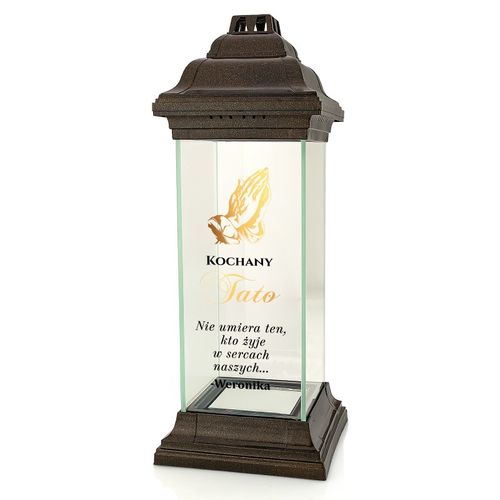 Znicz LAMPION kapliczka z NADRUKIEM dla TATY na CMENTARZ na Arena.pl