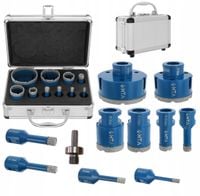 OTWORNICA DIAMENTOWA KORONKA DO GRESU M14 ZESTAW  6,8,10,35,68 mm ADAPTER