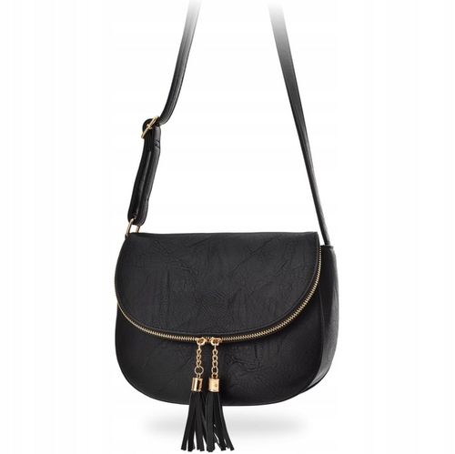 Torebka Damska Torba Na ramię Skórzana Miejska Pojemna Czarna Listonoszka na Arena.pl