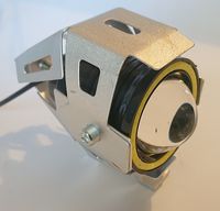 2xHalogen motocyklowy U7 LED z białym ringiem+włącznik kolor srebrny