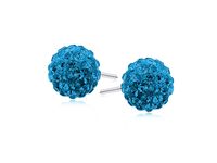 KOLCZYKI WKRĘTKI KULKI SWAROVSKI CAPRI BLUE 8MM