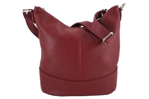 Modna torebka włoska skórzana - Bordowa na Arena.pl