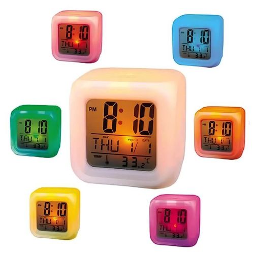 Cyfrowy zegar biurkowy zmieniający kolor - z Twoim nadrukiem na Arena.pl