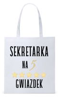 Dla Sekretarki Na Prezent Torba Eco Biała Shopper Z Nadrukiem Ze Zdjęciem