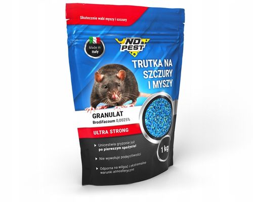 TRUTKA NA SZCZURY I MYSZY GRANULAT BRODIFAKUM NO PEST 1KG BARDZO SILNA na Arena.pl