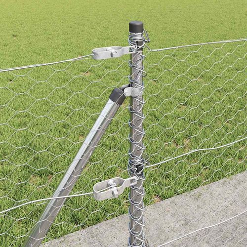 Ogrodzenie z słupkami Srebrny 0.4 x 25 m Stal pokryta PCV na Arena.pl