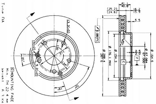TARCZA HAM PRZOD 288X25 V BREMBO na Arena.pl
