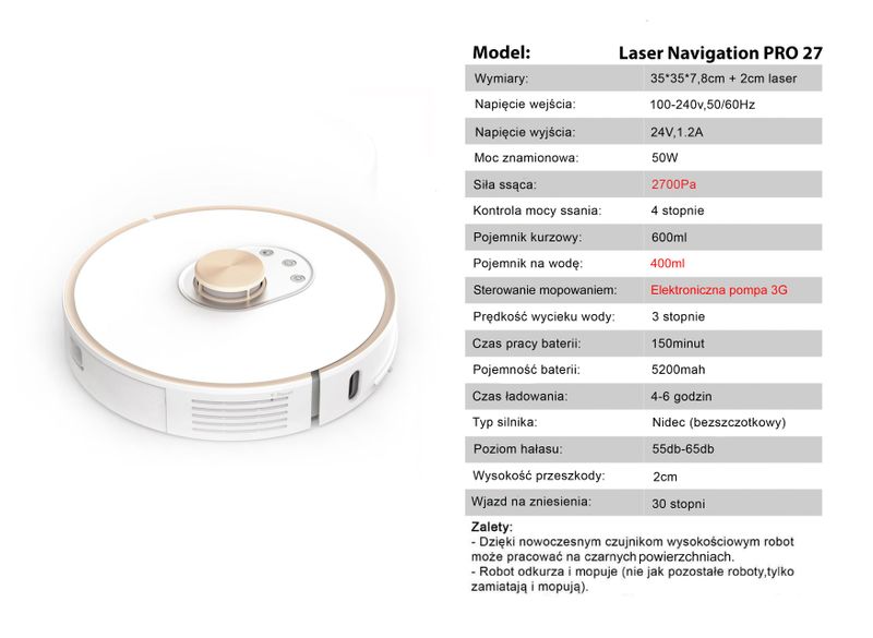 ROBOT ODKURZAJĄCO MOPUJĄCY COBBO PRO 27 zdjęcie 2