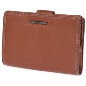 portfel damski kolorowy poręczny skórzany bellugio - jasnobrązowy