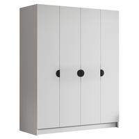 Szafa SANA 200 cm-pojemna garderoba-BIAŁY+CZARNY