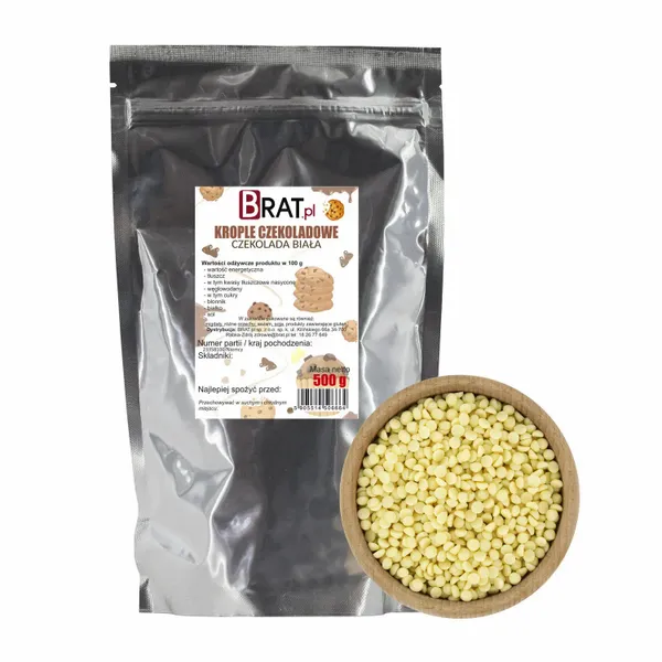 Krople czekoladowe - czekolada biała 500g zdjęcie 1