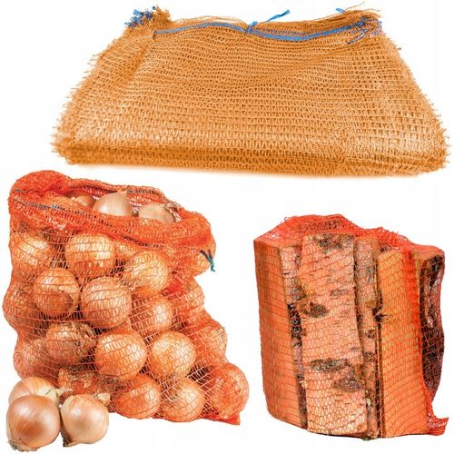 Worki Raszlowe z zaciągiem Siatkowe 25-30kg 50x80 100szt POMARAŃCZOWE na Arena.pl