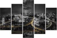 100CM 150CM OBRAZ 5 ELEM NOC BANGKOKU ŚCIENNY