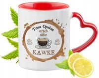 Kubek Dla Opiekuna Czerwony Z Uszkiem W Kształcie Serca Na Prezent