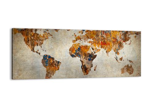 Obraz Na Płótnie - Mapa Kontynent - 100X40 Cm - Ab100X40-2783 na Arena.pl