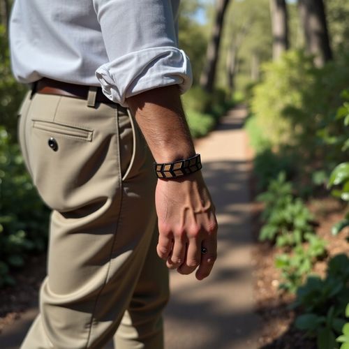 Męska bransoleta ze stali nierdzewnej i naturalnego drewna na Arena.pl