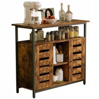 Kredens szafka boczna z otwartymi półkami komoda brązowa kuchnia retro loft